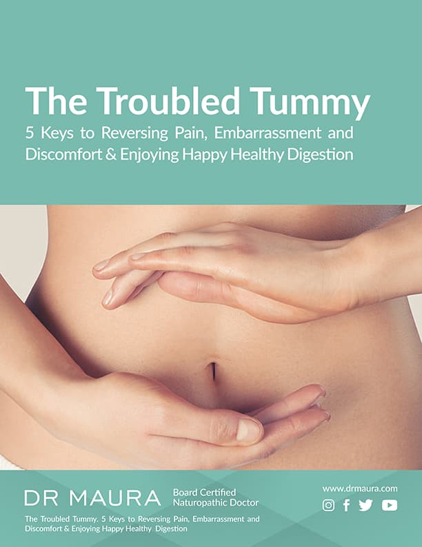 Cover of The Troubled Tummy e-book by Dr. Maura Henninger.