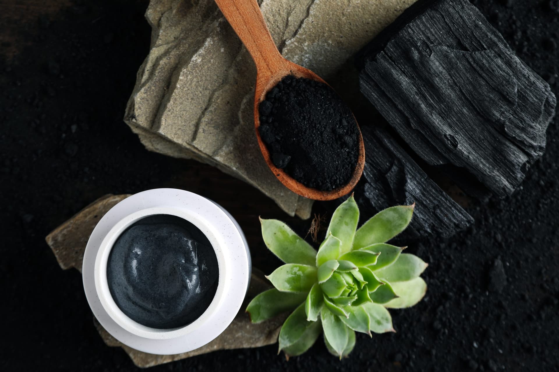 Beauty and skin care, cosmetic and charcoal
